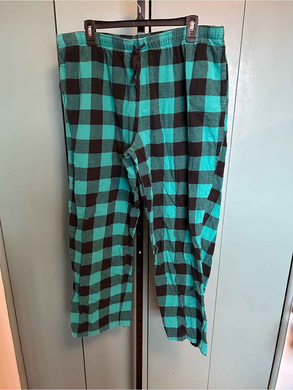 Teal and Black Buffalo Plaid Flannel Lounge Pants
